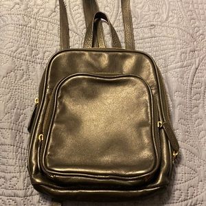 Margot black leather backpack